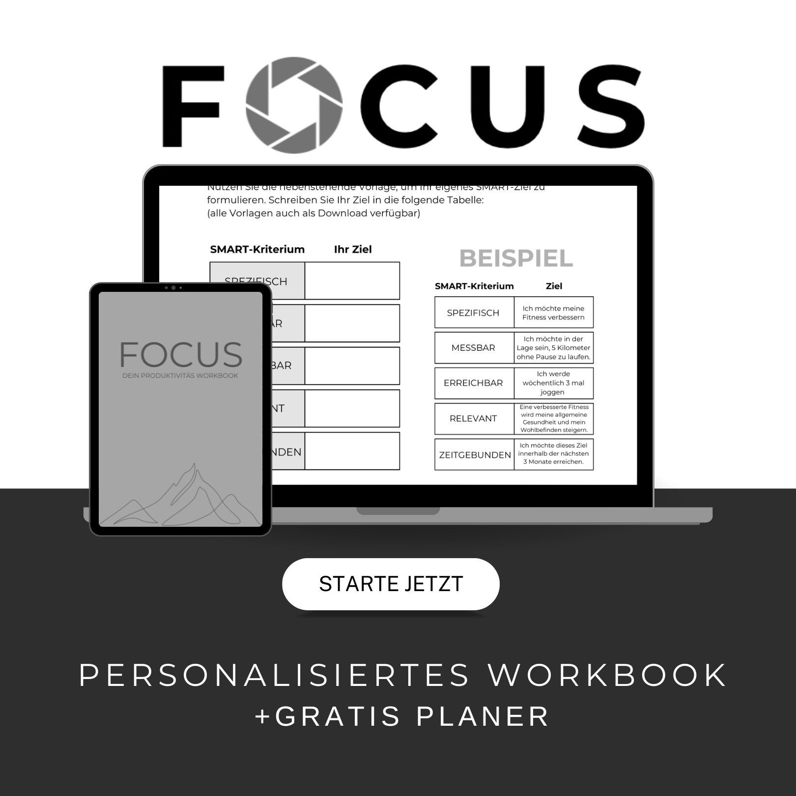 Personalisierter Produktivitätsplaner + Workbook